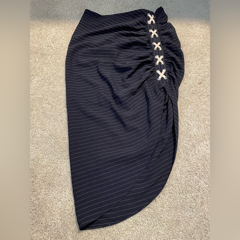 Veronica Beard Navy Pinstripe Skirt